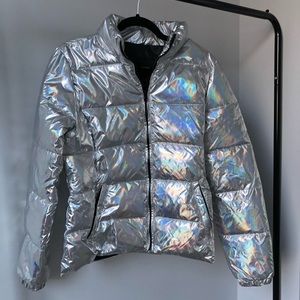 Holographic Puffer Jacket 